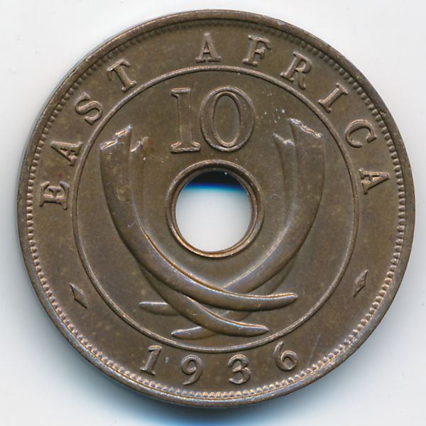 Восточная Африка, 10 центов (1936 г.)
