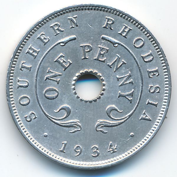 Южная Родезия, 1 пенни (1934 г.)