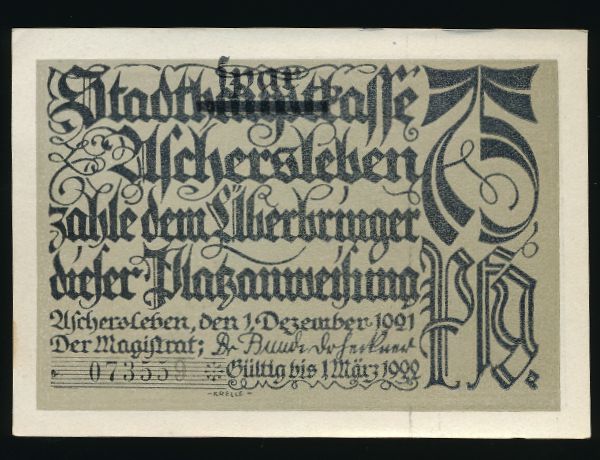 Нотгельды Германии, 75 пфеннигов (1921 г.)