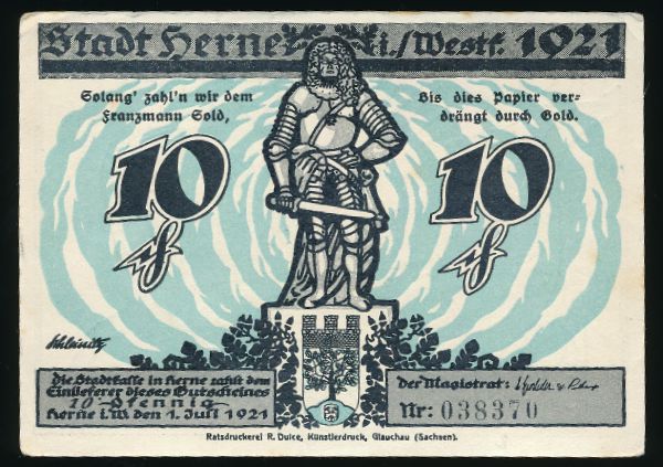 Нотгельды Германии, 10 пфеннигов (1921 г.)