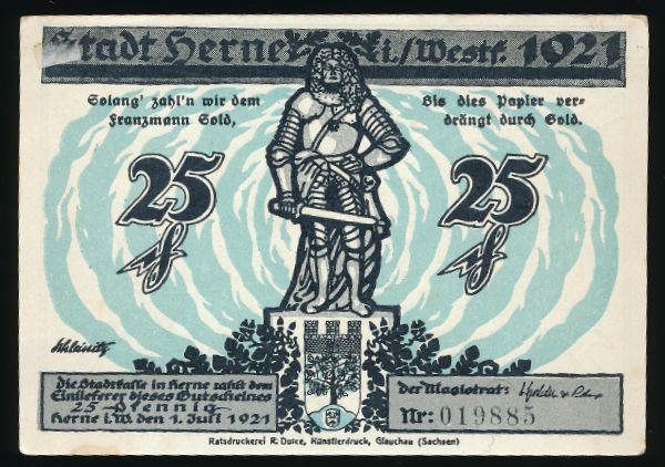 Нотгельды Германии, 25 пфеннигов (1921 г.)