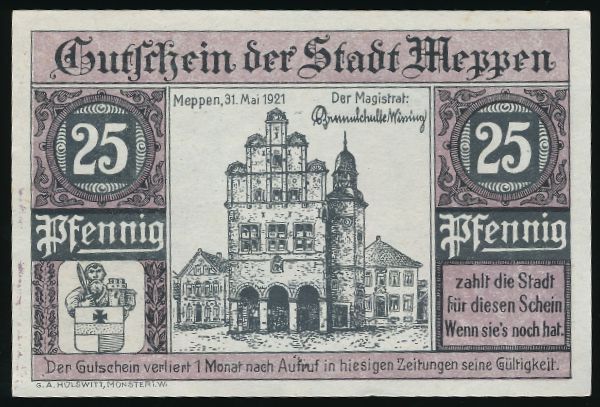 Нотгельды Германии, 25 пфеннигов (1921 г.)