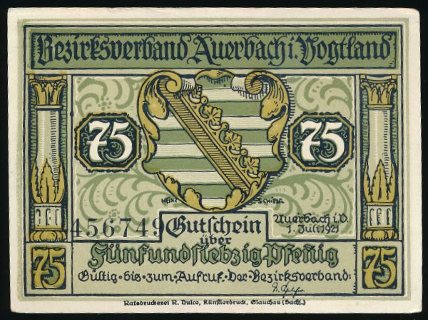 Нотгельды Германии, 75 пфеннигов (1921 г.)