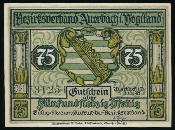 Нотгельды Германии, 75 пфеннигов (1921 г.)