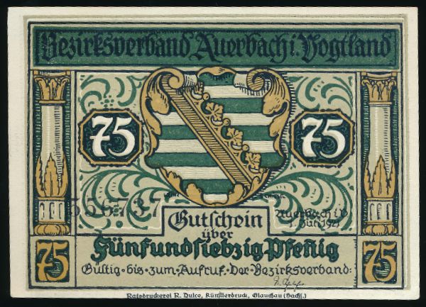 Нотгельды Германии, 75 пфеннигов (1921 г.)