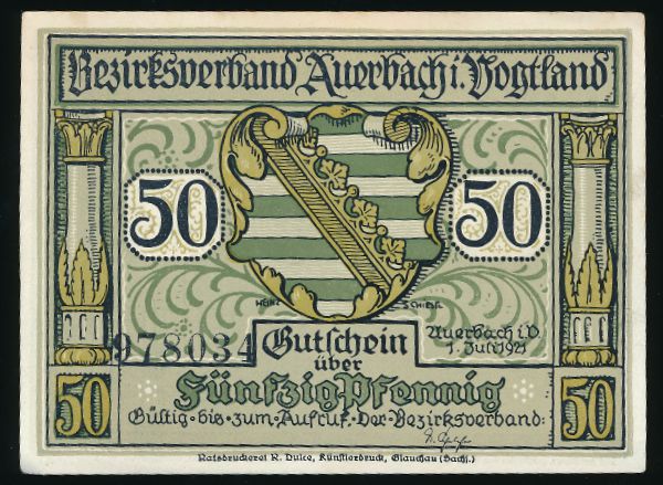 Нотгельды Германии, 50 пфеннигов (1921 г.)