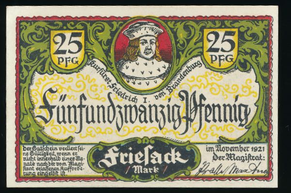 Нотгельды Германии, 25 пфеннигов (1921 г.)