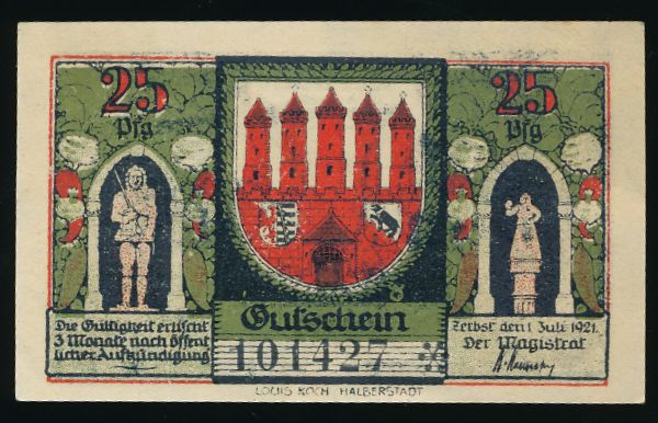 Нотгельды Германии, 25 пфеннигов (1921 г.)