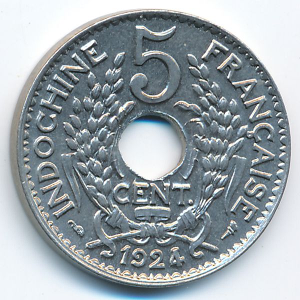 Французский Индокитай, 5 центов (1924 г.)