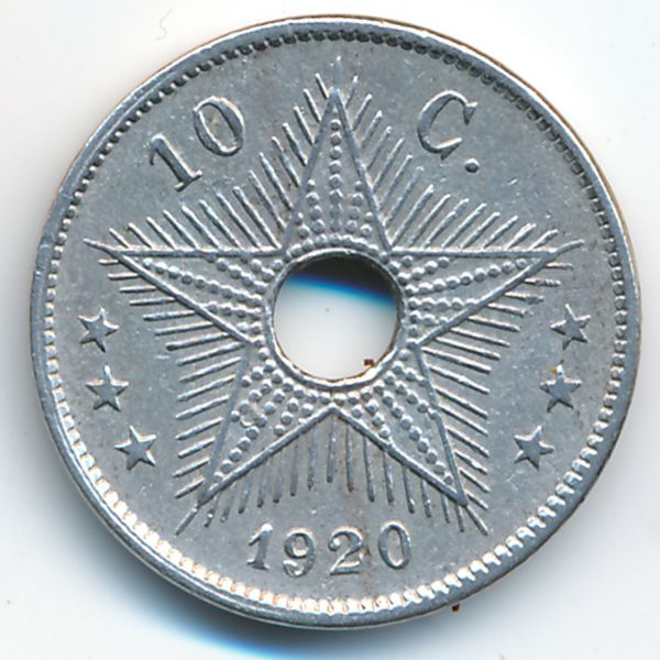 Бельгийское Конго, 10 сентим (1920 г.)