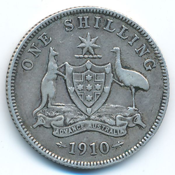 Австралия, 1 шиллинг (1910 г.)