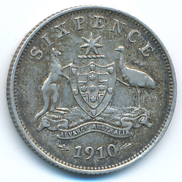 Австралия, 6 пенсов (1910 г.)