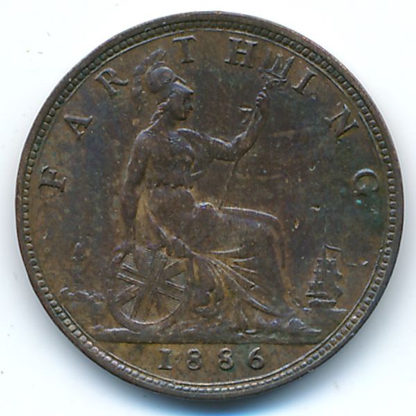 Великобритания, 1 фартинг (1886 г.)