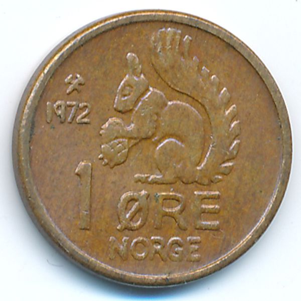 Норвегия, 1 эре (1972 г.)