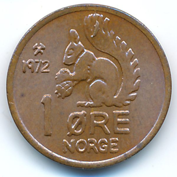 Норвегия, 1 эре (1972 г.)