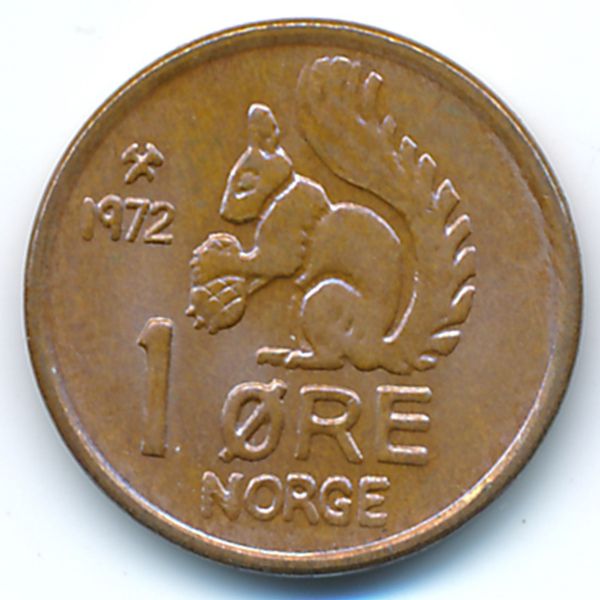 Норвегия, 1 эре (1972 г.)