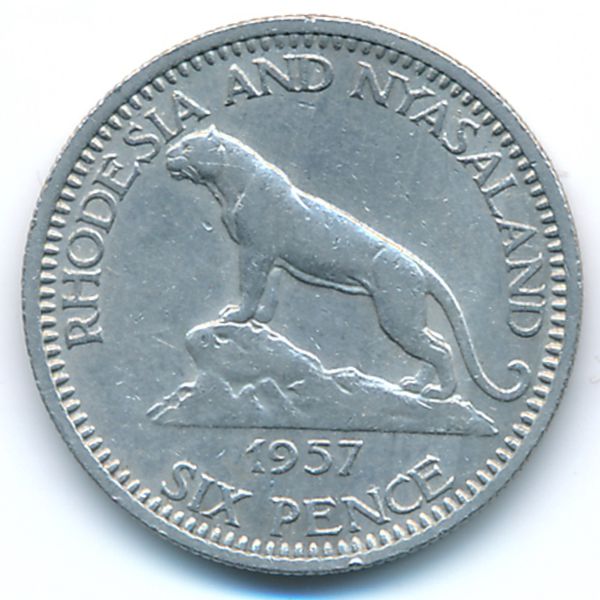 Родезия и Ньясаленд, 6 пенсов (1957 г.)
