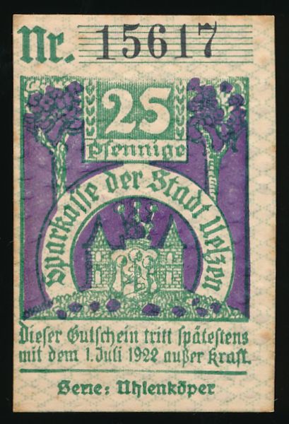 Нотгельды Германии, 25 пфеннигов (1922 г.)