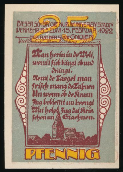 Нотгельды Германии, 25 пфеннигов (1922 г.)