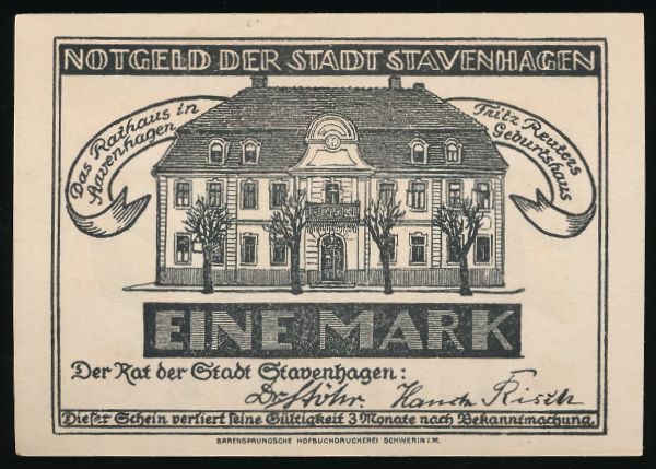 Нотгельды Германии, 1 марка (1921 г.)