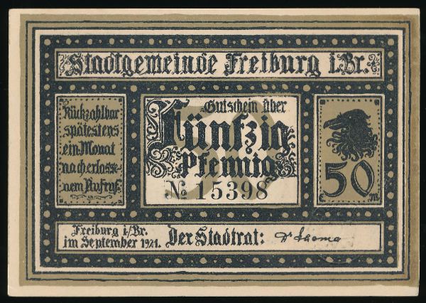 Нотгельды Германии, 50 пфеннигов (1921 г.)