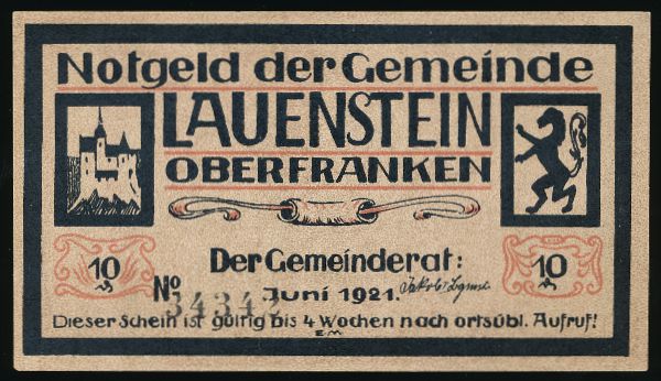 Нотгельды Германии, 10 пфеннигов (1922 г.)