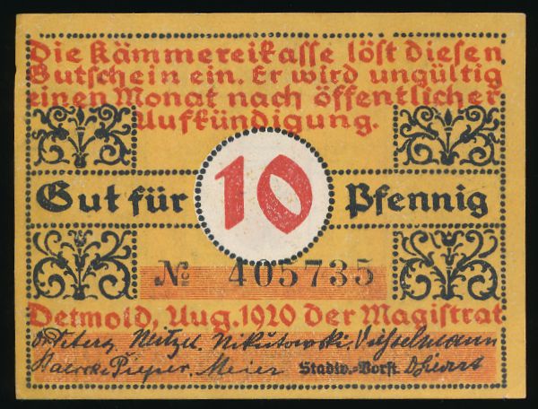 Нотгельды Германии, 10 пфеннигов (1918 г.)