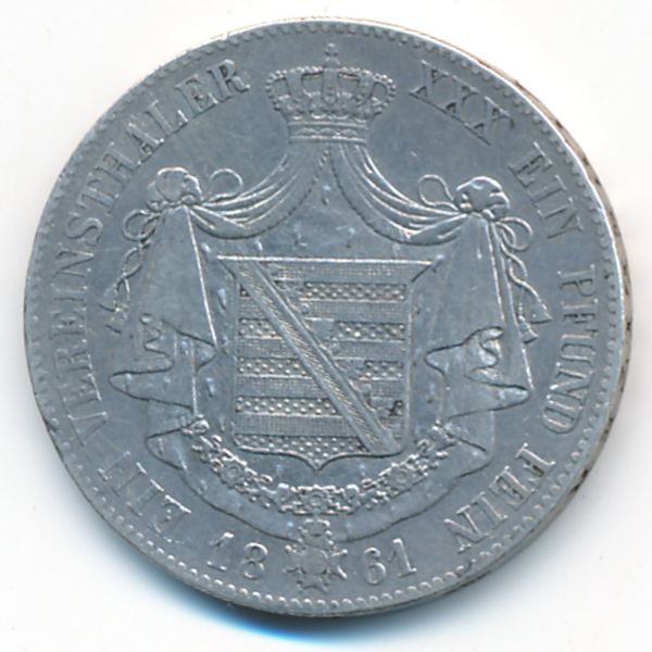 Саксен-Мейнинген, 1 талер (1861 г.)