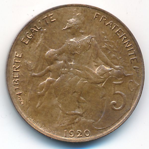 Франция, 5 сентим (1920 г.)