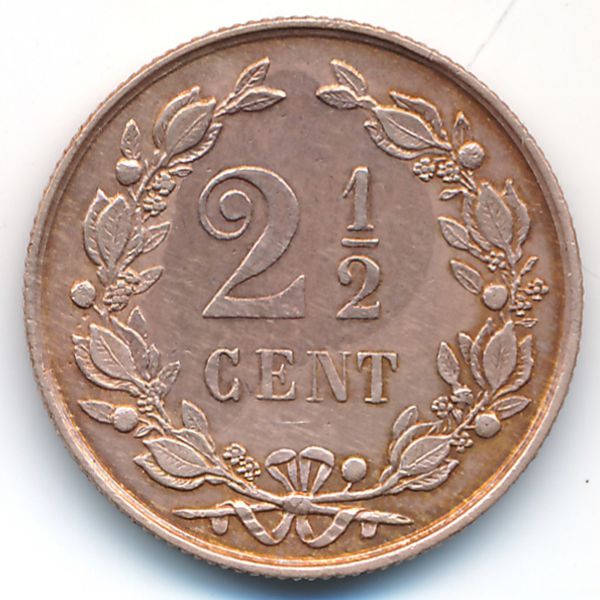 Нидерланды, 2 1/2 цента (1884 г.)