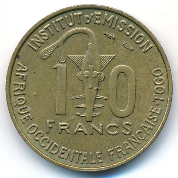 Того, 10 франков (1957 г.)