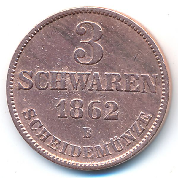 Ольденбург, 3 шварена (1862 г.)