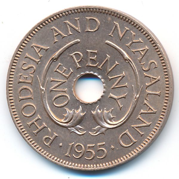 Родезия и Ньясаленд, 1 пенни (1955 г.)