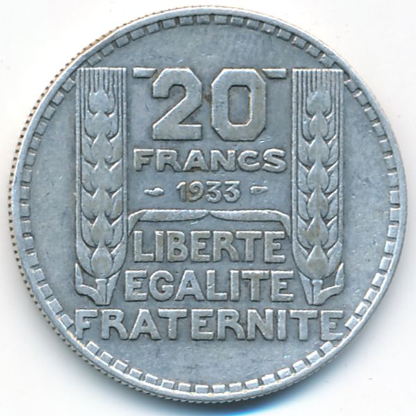 Франция, 20 франков (1933 г.)