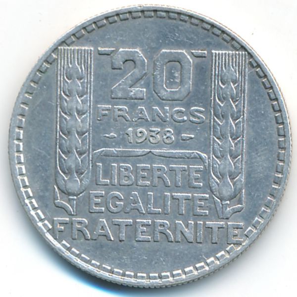Франция, 20 франков (1938 г.)
