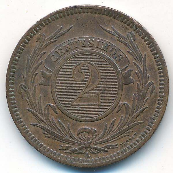 Уругвай, 2 сентесимо (1869 г.)
