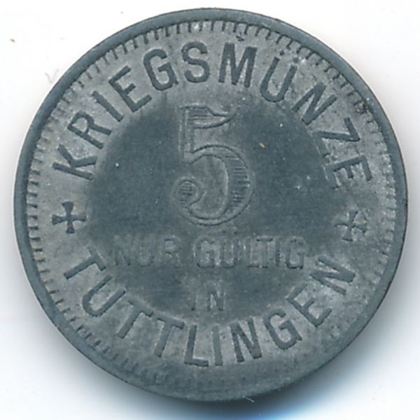 Тутлинген., 5 пфеннигов (1917 г.)