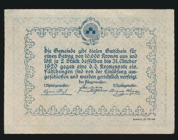 Нотгельды Австрии, 50 геллеров (1920 г.)