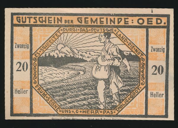 Нотгельды Австрии, 20 геллеров (1920 г.)