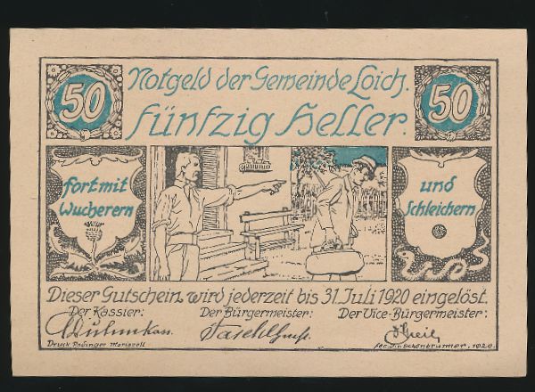Нотгельды Австрии, 50 геллеров (1920 г.)
