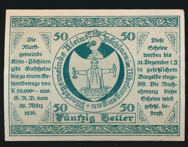 Нотгельды Австрии, 50 геллеров (1920 г.)