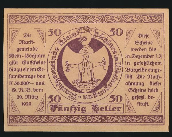 Нотгельды Австрии, 50 геллеров (1920 г.)