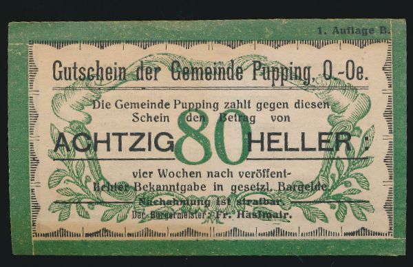 Нотгельды Австрии, 80 геллеров