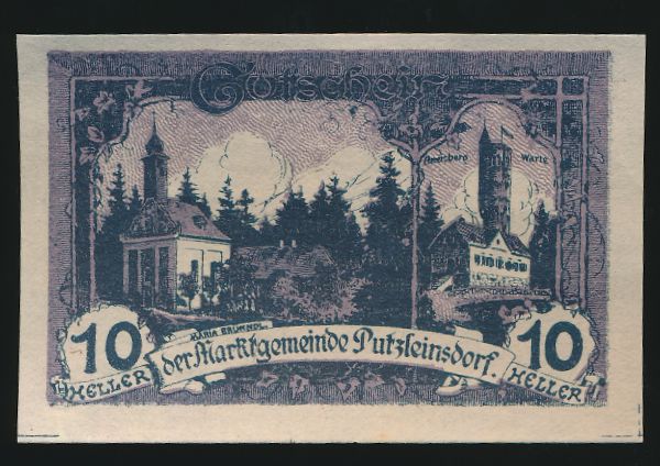 Нотгельды Австрии, 10 геллеров (1920 г.)