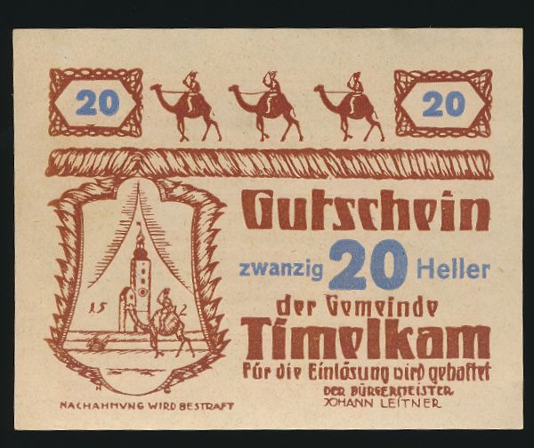 Нотгельды Австрии, 20 геллеров (1920 г.)