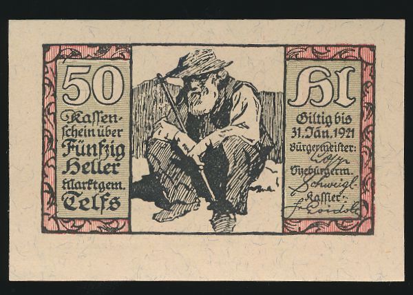 Нотгельды Австрии, 50 геллеров (1921 г.)