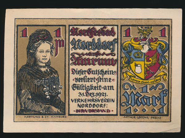 Нотгельды Германии, 1 марка (1921 г.)