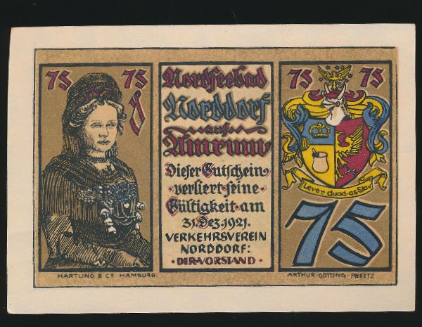 Нотгельды Германии, 75 пфеннигов (1921 г.)