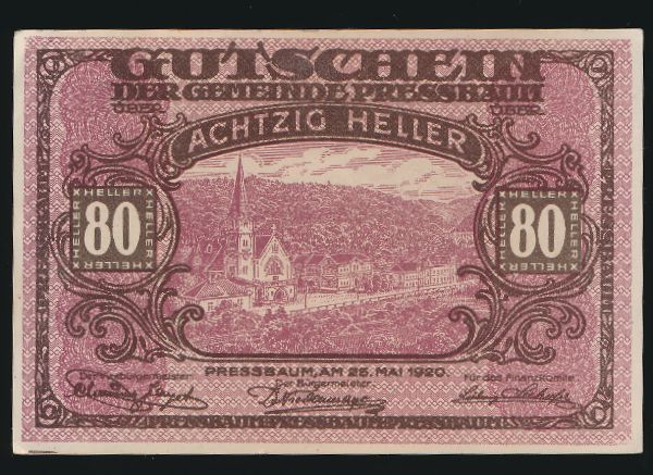 Нотгельды Австрии, 80 геллеров (1920 г.)