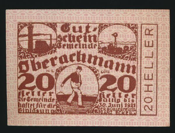 Нотгельды Австрии, 20 геллеров (1921 г.)